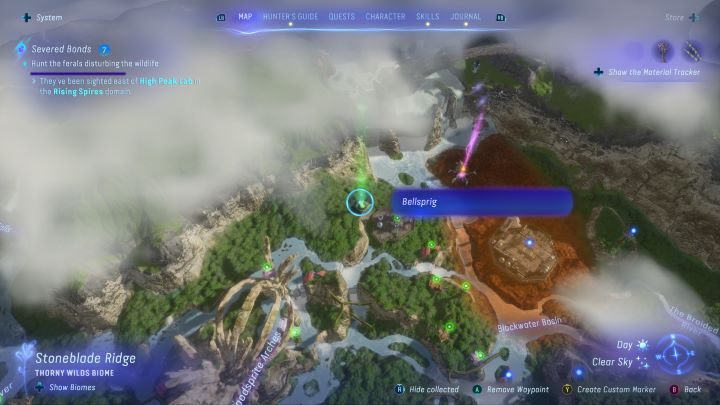 75 - Avatar Frontiers of Pandora: Wszystkie dzwonopędy - Las Kinglor, mapa - Avatar Frontiers of Pandora - poradnik do gry