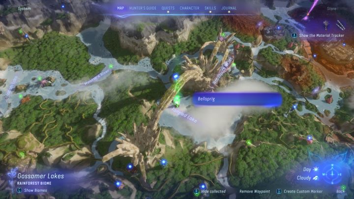 46 - Avatar Frontiers of Pandora: Wszystkie dzwonopędy - Las Kinglor, mapa - Avatar Frontiers of Pandora - poradnik do gry