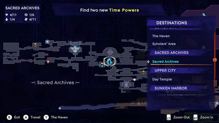 Punkty kontrolne służące do szybkiej podróży przyjmują formę skrzydlatych ołtarzy z głowami gryfów - Prince of Persia The Lost Crown: Szybka podróż - Prince of Persia The Lost Crown - poradnik do gry