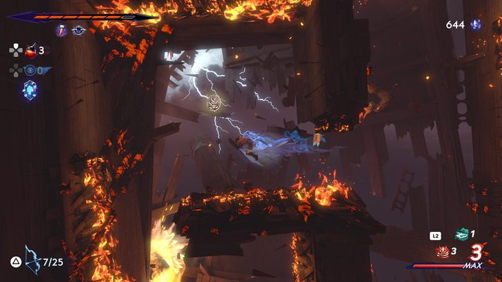 Na końcu sekcji platformowej wewnątrz płonącego wraku statku - Prince of Persia The Lost Crown: Wszystkie Kserksesy (monety) - Prince of Persia The Lost Crown - poradnik do gry