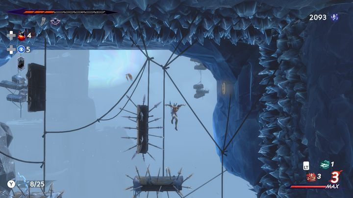 U szczytu dużego pomieszczenia ze zdradliwymi platformami - Prince of Persia The Lost Crown: Wszystkie Kserksesy (monety) - Prince of Persia The Lost Crown - poradnik do gry