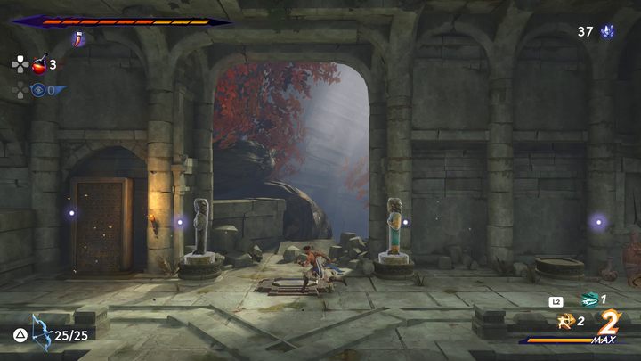 Po dotarciu na miejsce, możecie zapoznać się ze wskazówkami zapisanymi na kamiennej tablicy - Prince of Persia The Lost Crown: Jak rozwiązać zagadkę z posągami? - Prince of Persia The Lost Crown - poradnik do gry