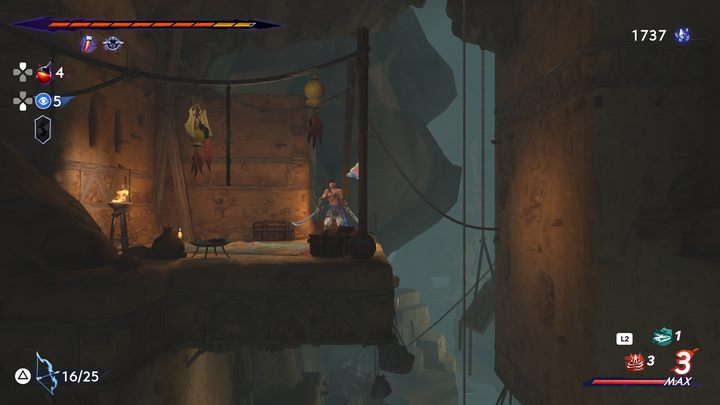 Kryjówka Fariby znajduje się w centralnej części regionu, w niewielkiej przybudówce przylegającej do dużego pomieszczenia z platformami - Prince of Persia The Lost Crown: Wszystkie Mapy (Fariba) - Prince of Persia The Lost Crown - poradnik do gry