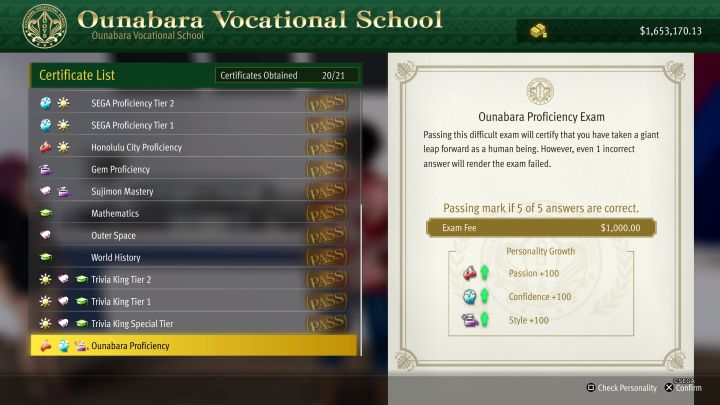 9 - Infinite Wealth: Wszystkie egzaminy w Ounabara Vocational School - Like a Dragon Infinite Wealth - poradnik do gry