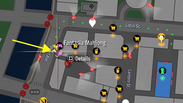 Obiektem do sfotografowania jest mała panda nad windą, która podróżuje do lokalu Fantasia Mahjong na ulicy Pearl Ave - Infinite Wealth: Wszystkie Photo Rally w Downtown, Chinatown i District Five - Like a Dragon Infinite Wealth - poradnik do gry