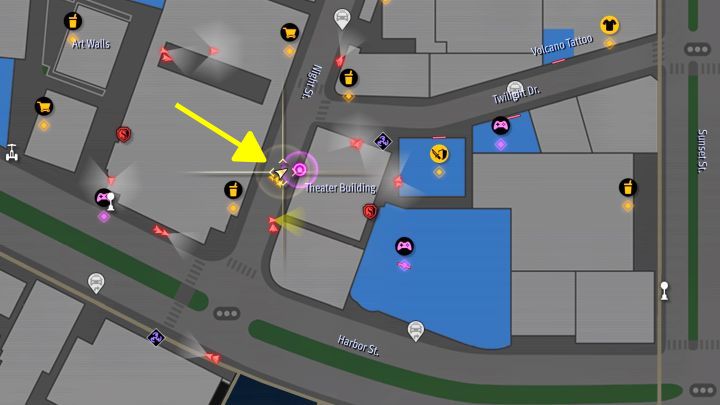 Zlokalizujcie budynek Theater Building, który znajduje się na ulicy Night St - Infinite Wealth: Wszystkie Photo Rally w Cultural District i Harbor Park - Like a Dragon Infinite Wealth - poradnik do gry