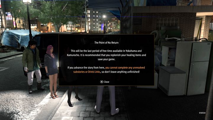 1 - Infinite Wealth: Czy jest punkt bez powrotu (point of no return) w kampanii? - Like a Dragon Infinite Wealth - poradnik do gry