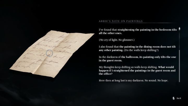 By rozwiązać zagadkę musicie wyprostować obrazy w nastepującej kolejności - Banishers: Jak otworzyć tajne przejście w Posiadłości Blighów? - Banishers Ghosts of New Eden - poradnik do gry