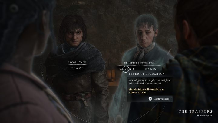 W pierwszym, poważnym przypadku nawiedzenia Waszym zadaniem będzie zbadanie śmierci trapera Benedicta - Banishers: Wszystkie wybory - Banishers Ghosts of New Eden - poradnik do gry