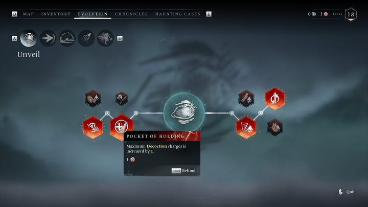 Zaczynając zabawę otrzymacie dostęp do trzech leczących wywarów, lecz dość szybko zyskacie możliwość odblokowania przydatnej umiejętności Głębokie kieszenie dodającej do puli czwarty napój - Banishers: Jak się leczyć? - Banishers Ghosts of New Eden - poradnik do gry