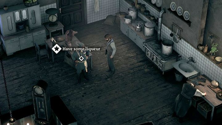Woronin poprosi bohatera o przyniesienie trunku i musicie zejść do piwnicy - The Thaumaturge: Szkice - Śródmieście Północne, Śródmieście Południowe, Powiśle, Powązki - The Thaumaturge - poradnik do gry