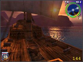 Gdy wsiądziesz na statek zostaniesz ostrzelany z fortu, a jednocześnie drogę zagrodzi Ci fregata Arabella - ta, której szukasz - 13. Wydobądź informacje od gubernatora - Piraci z Karaibów - poradnik do gry