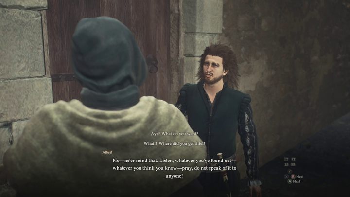 Następnego ranka, możecie wrócić pod mieszkanie Alberta - Dragons Dogma 2: Czy zdradzić sekret żebraka? - Dragons Dogma 2 - poradnik do gry