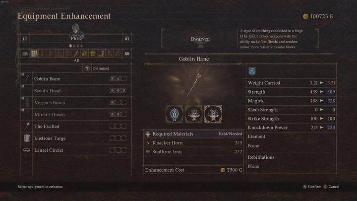 By ulepszyć broń lub pancerz, wybierzcie interesujący Was przedmiot z listy po lewej - Dragons Dogma 2: Jak odblokować Dwarven Smithing? - Dragons Dogma 2 - poradnik do gry