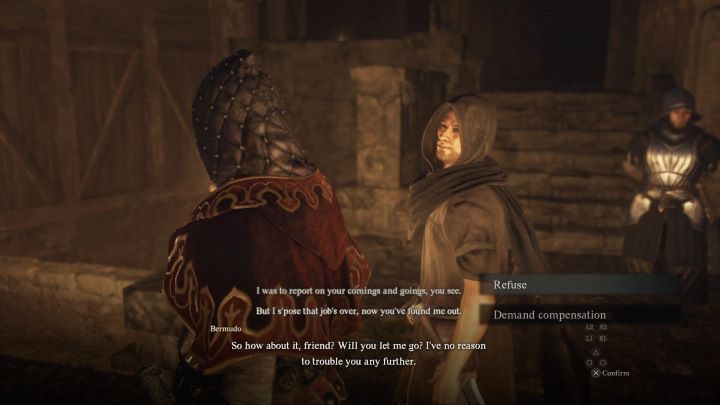 Uwaga - jeśli zabijecie szpiega zanim Brant dobiegnie na miejsce, quest stanie w miejscu - Dragons Dogma 2: Puścić szpiega wolno czy nie? - Dragons Dogma 2 - poradnik do gry