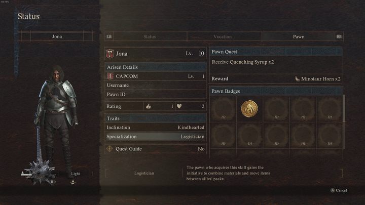 Pomocne będą także usługi Pionków o specjalizacji Logistyk - Dragons Dogma 2: Jak zwiększyć udźwig postaci? - Dragons Dogma 2 - poradnik do gry