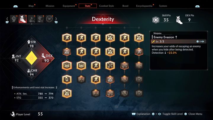 Każdy zakupiony poziom tej umiejętności zwiększa szanse ucieknięcia przeciwnikom po wykryciu - Rise of the Ronin: Najlepsze umiejętności - Rise of the Ronin - poradnik do gry