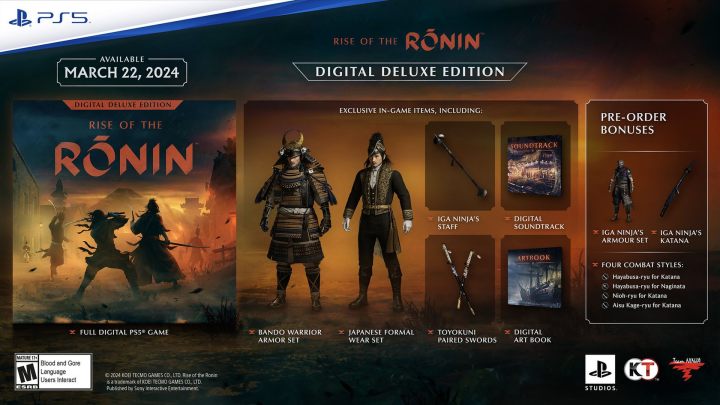 Wersja Deluxe jest dostępna wyłącznie w wersji cyfrowej do nabycia w sklepie PlayStation Store - Rise of the Ronin: Wszystkie edycje gry - Rise of the Ronin - poradnik do gry