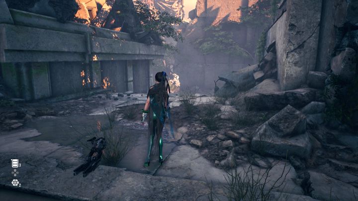 Jeśli Eve jest ranna po wcześniejszych walkach ze zwykłymi potworami, to wycofajcie się do obozu w ruinach budynku żeby odpocząć i odnowić zapas lekarstw - Stellar Blade: Jak pokonać bossa Skażacz? - Stellar Blade - poradnik do gry