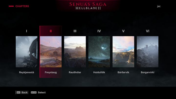Po pierwszym przejściu danego rozdziału, w menu głównym pojawi się opcja Rozdziały - Hellblade 2: Czy można powtarzać rozdziały? - Hellblade 2 Senuas Saga - poradnik do gry