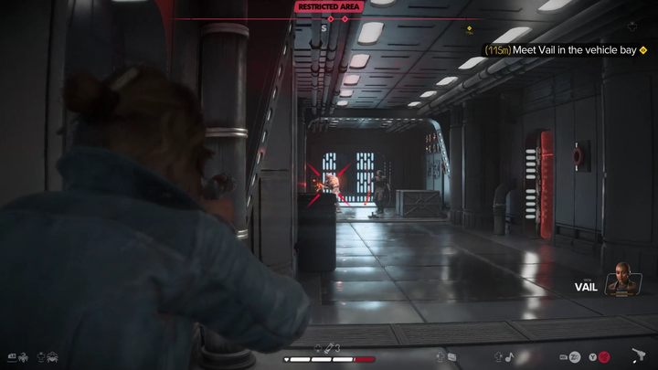 Przez nieprzewidziane okoliczności w bazie został uruchomiowy alarm - musicie wywalczyć sobie drogę ucieczki - Star Wars Outlaws: Przysługa dla Jabby - solucja, opis przejścia - Star Wars Outlaws - poradnik do gry