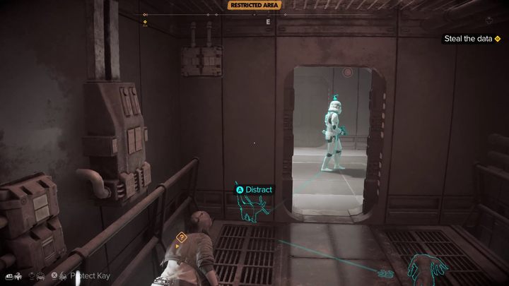 Wewnątrz fortu wejdźcie na wyższe piętro po schodach - Star Wars Outlaws: Przysługa dla Jabby - solucja, opis przejścia - Star Wars Outlaws - poradnik do gry