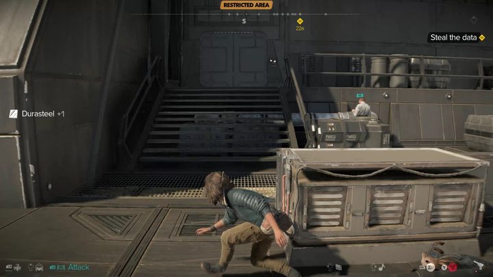 Na najwyższym piętrze budowli pozbądźcie się snajpera oraz oficera przed drzwiami wejściowymi - Star Wars Outlaws: Przysługa dla Jabby - solucja, opis przejścia - Star Wars Outlaws - poradnik do gry