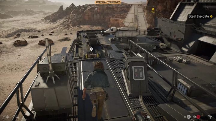 Zbliżcie się do fortu chodząc po klifach - Star Wars Outlaws: Przysługa dla Jabby - solucja, opis przejścia - Star Wars Outlaws - poradnik do gry