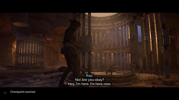 Po pokonaniu wrogów podejdźcie do klatki blisko drzwi i uwolnijcie Nixa, po czym wyjdźcie przez drzwi, przez które weszła treserka - Star Wars Outlaws: Partnerzy - solucja, opis przejścia - Star Wars Outlaws - poradnik do gry