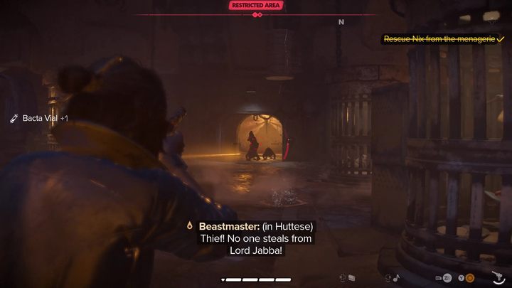 W końcu traficie do menażerii, gdzie przetrzymywany jest Nix - Star Wars Outlaws: Partnerzy - solucja, opis przejścia - Star Wars Outlaws - poradnik do gry