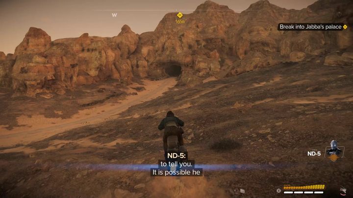 Do pałacu prowadzi ścieżka wiodąca przez niewielką jaskinię - Star Wars Outlaws: Partnerzy - solucja, opis przejścia - Star Wars Outlaws - poradnik do gry