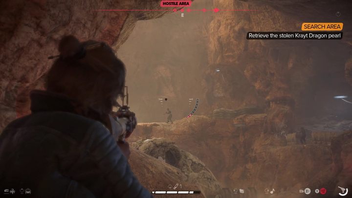 Wyeliminowanie obu snajperów powinno być waszym priorytetem podczas starcia - trzymajcie się osłony by uniknąć ich śmiercionośnych strzałów - Star Wars Outlaws: Strzelec - solucja, opis przejścia - Star Wars Outlaws - poradnik do gry