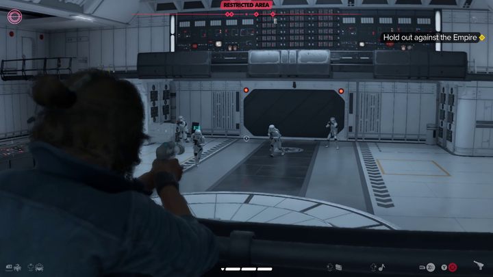 Po dotarciu do droida alfa wraz z Gedeekiem zostaniecie zaatakowani przez nacierające stale oddziały szturmowców - Star Wars Outlaws: Viper - solucja, opis przejścia - Star Wars Outlaws - poradnik do gry