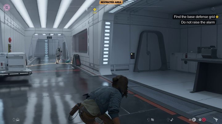 W kolejnym pomieszczeniu odwróćcie uwagę szturmowca i kamery - Star Wars Outlaws: Viper - solucja, opis przejścia - Star Wars Outlaws - poradnik do gry