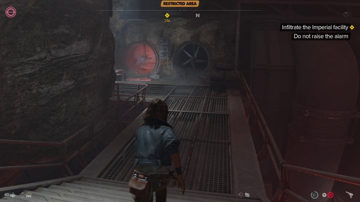 W sekcji z wiatrakami wyślijcie Nixa, by otworzył dla Was klapę poniżej aktywnych wiatraków - Star Wars Outlaws: Viper - solucja, opis przejścia - Star Wars Outlaws - poradnik do gry