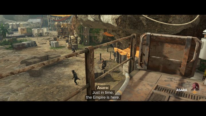 Komputer aktywujący klatki znajduje się na antresoli - Star Wars Outlaws: Spuścizna - solucja, opis przejścia - Star Wars Outlaws - poradnik do gry
