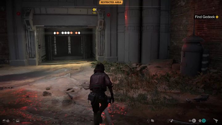 Zejdźcie na dół pomieszczenia i wejdźcie do nowo otwartej windy - Star Wars Outlaws: Inżynier droidów - solucja, opis przejścia - Star Wars Outlaws - poradnik do gry