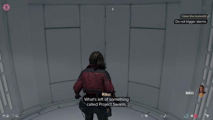 Wróćcie na przeciwległą stronę pomieszczenia i wsiądźcie do windy, którą przywołała dla Was Riko - Star Wars Outlaws: Prawda - solucja, opis przejścia - Star Wars Outlaws - poradnik do gry