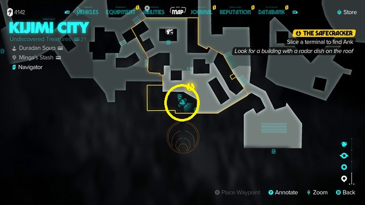 Waszym celem jest duży budynek w południowej części lokacji - Star Wars Outlaws: Włamywaczka - solucja, opis przejścia - Star Wars Outlaws - poradnik do gry