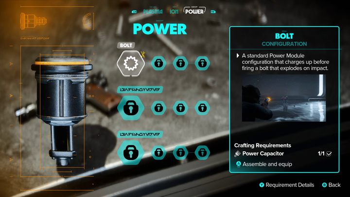 Podejdźcie do stołu i zainstalujcie podświetlone na żółto, nowe elementy - Star Wars Outlaws: Włamywaczka - solucja, opis przejścia - Star Wars Outlaws - poradnik do gry