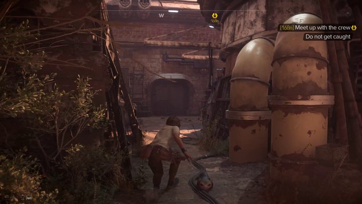 Po zakończonej wstawce fabularnej, Waszym nowym zadaniem będzie przekradnięcie się obok strażników i spotkanie z grupą włamywaczy - Star Wars Outlaws: Początki - solucja, opis przejścia - Star Wars Outlaws - poradnik do gry