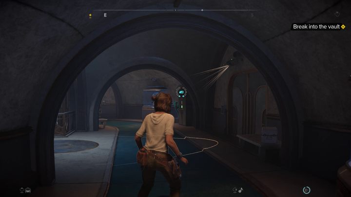W dużym pomieszczeniu ze schodami możecie sabotować alarmy przy pomocy Nixa - Star Wars Outlaws: Początki - solucja, opis przejścia - Star Wars Outlaws - poradnik do gry