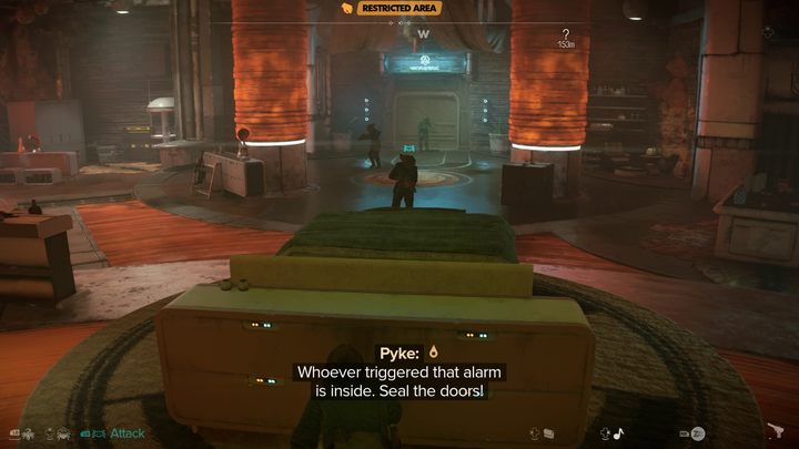 Włamanie do systemu komputerowego uruchomi alarm, który wyśle w Waszą stronę strażników - Star Wars Outlaws: Półświatek - solucja, opis przejścia - Star Wars Outlaws - poradnik do gry