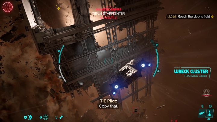 W przestrzeni kosmicznej kierujcie się w stronę znacznika misji - Star Wars Outlaws: Fałszywa Flaga - solucja, opis przejścia - Star Wars Outlaws - poradnik do gry