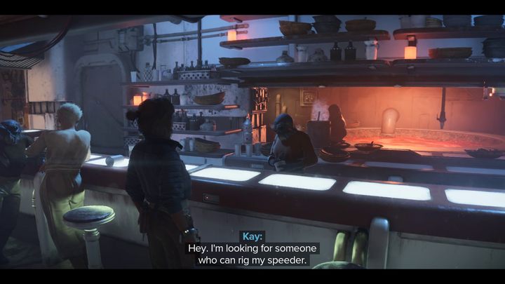 W przekazanych przez mechanika i Dankę informacji możecie dowiedzieć się, że odpowiednią osobę możecie znaleźć w Nadziei Jaunty - Star Wars Outlaws: Mechanik - solucja, opis przejścia - Star Wars Outlaws - poradnik do gry