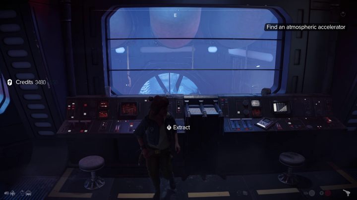 Po dotarciu do pomieszczenia kontrolnego, wejdźcie w interakcję z komputerem, a Kay wyciągnie interesującą nas część - Star Wars Outlaws: Mechanik - solucja, opis przejścia - Star Wars Outlaws - poradnik do gry