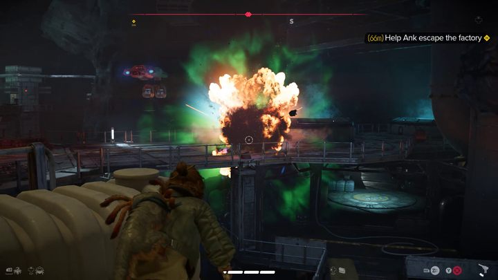 Gdy Kay czekać będzie na Ank na zablokowanej windzie, zaatakują Was przeciwnicy z obu stron - Star Wars Outlaws: Ucieczka - solucja, opis przejścia - Star Wars Outlaws - poradnik do gry