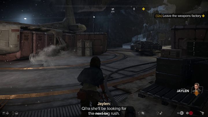 Podążając za żółtym wskaźnikiem możecie śmiało opuścić kompleks i wrócić do miasta - Star Wars Outlaws: Ucieczka - solucja, opis przejścia - Star Wars Outlaws - poradnik do gry
