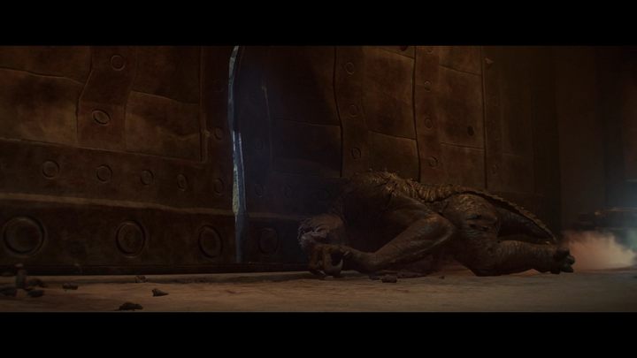Po trzecim uderzeniu rancor straci przytomność - Star Wars Outlaws: Jak pokonać rancora? - Star Wars Outlaws - poradnik do gry