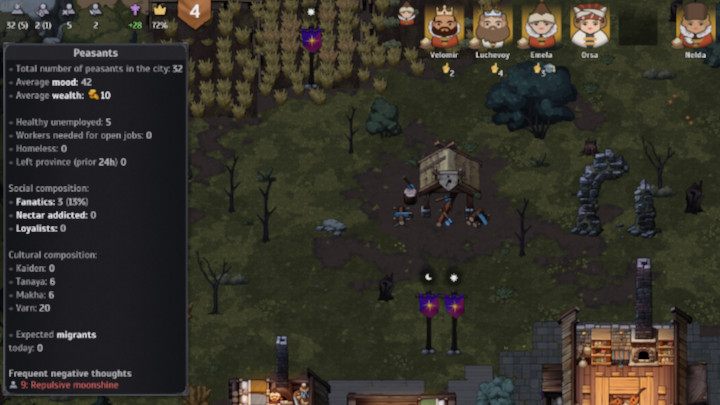 Statystyki związane ze społecznością chłopów w Waszym królestwie możecie podejrzeć klikając w ikonę ludzika w lewym górnym rogu ekranu gry - Norland: Jak dbać o potrzeby chłopów? - Norland - poradnik do gry
